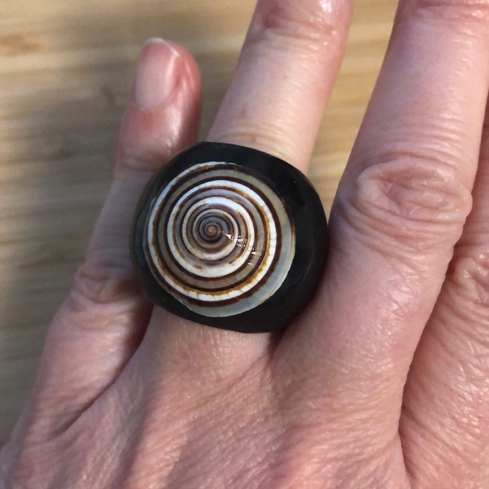 Large wood shell ring
